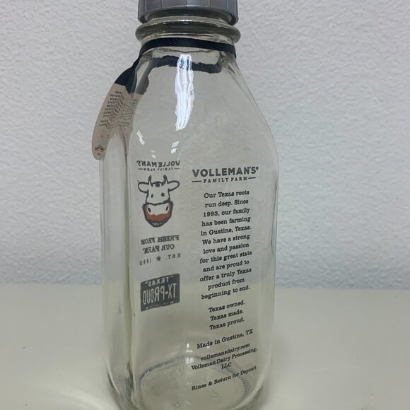 BOTTLE -32oz VOLLMANS FARMS TX-PROUD glass milk bottle LIMITED ED A2A2 Root Beer - Picture 5 of 15